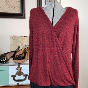 Wrap front sweater